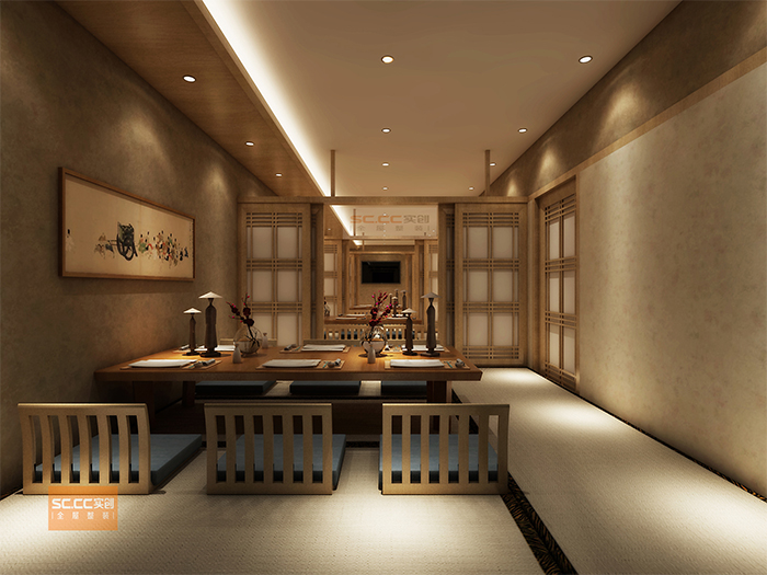 唐山天元駿景300平米"櫻川"日本料理店裝修設(shè)計(jì)